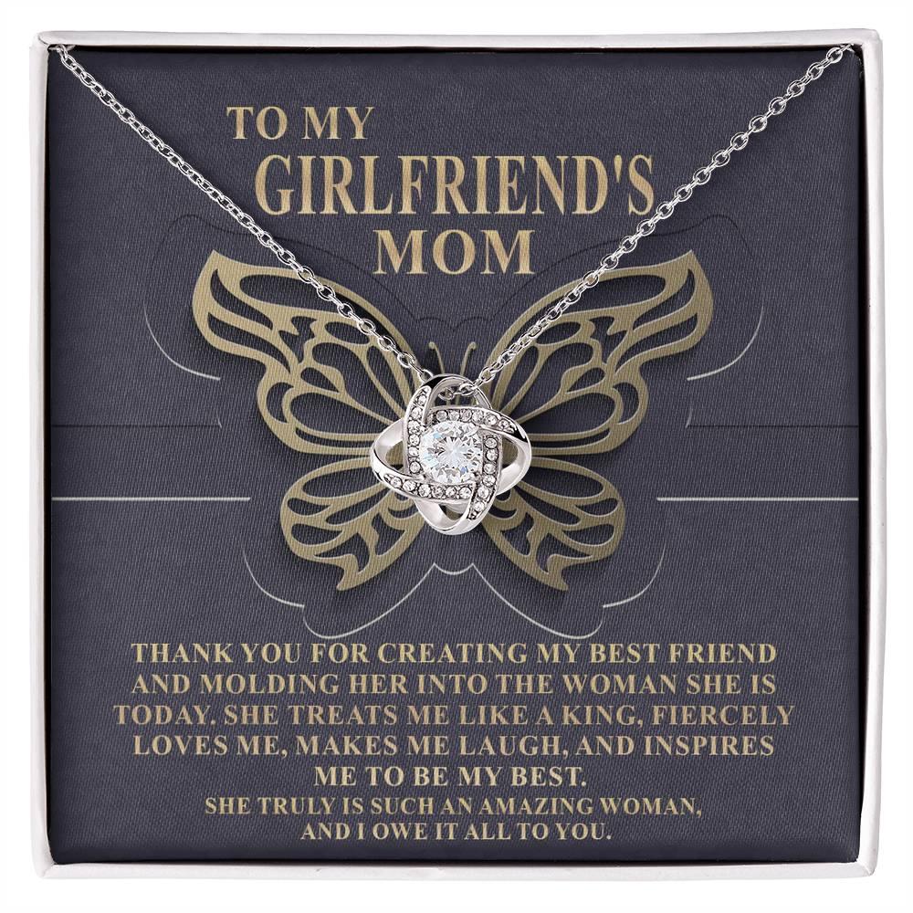 To My Girlfriend's Mom Thank You For My Best Friend Love Knot Pendant Necklace - Mallard Moon Gift Shop