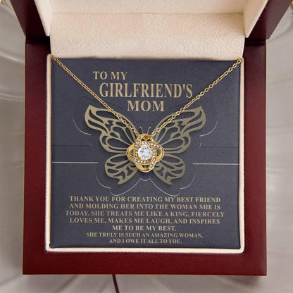 To My Girlfriend's Mom Thank You For My Best Friend Love Knot Pendant Necklace - Mallard Moon Gift Shop