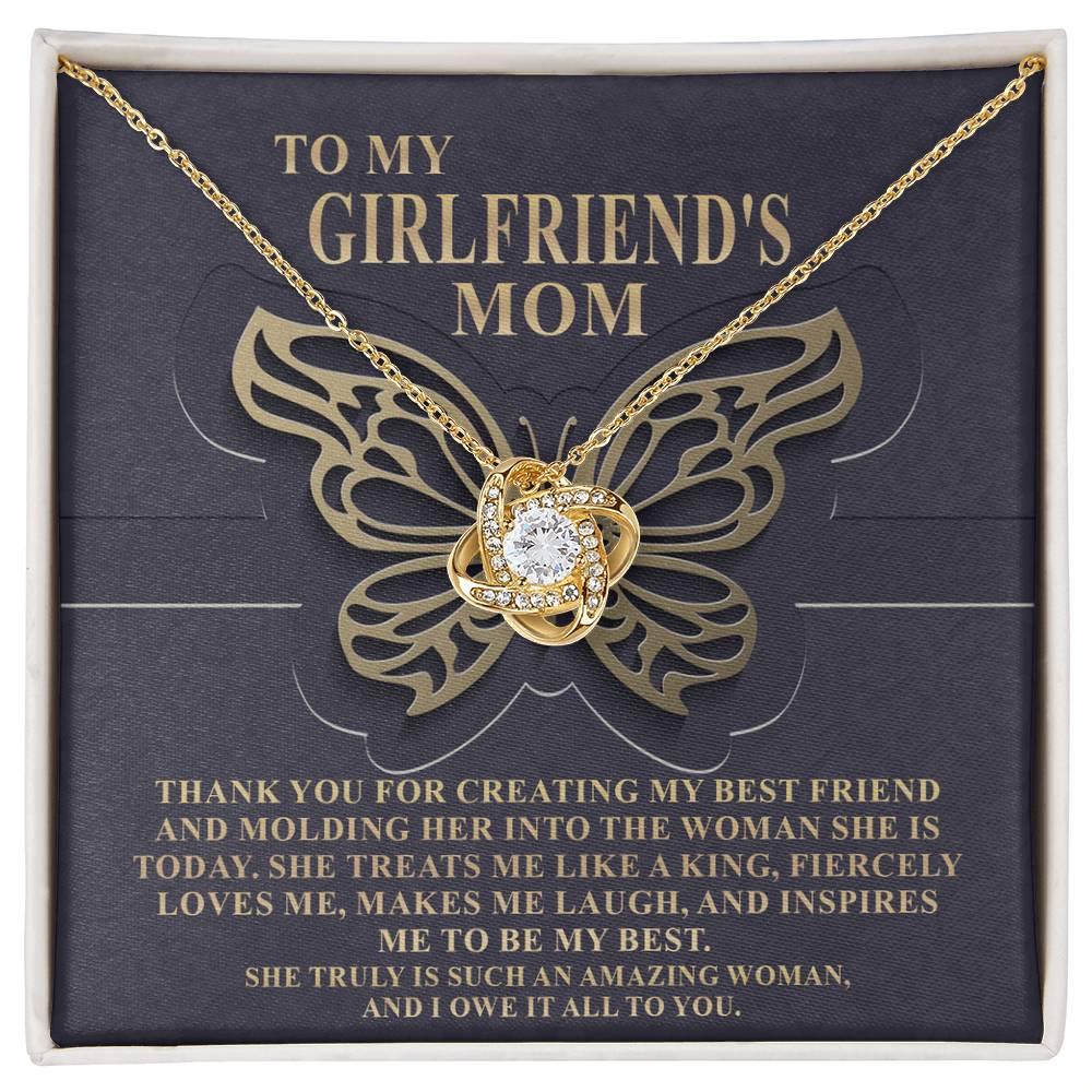 To My Girlfriend's Mom Thank You For My Best Friend Love Knot Pendant Necklace - Mallard Moon Gift Shop