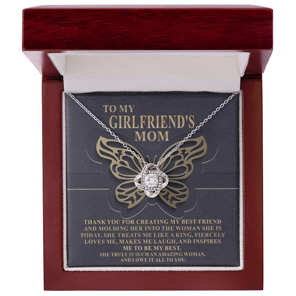 To My Girlfriend's Mom Thank You For My Best Friend Love Knot Pendant Necklace - Mallard Moon Gift Shop