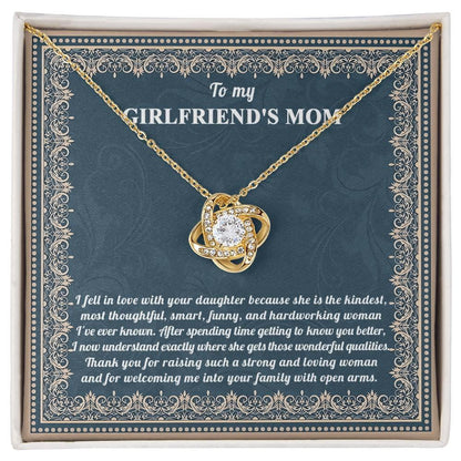 To My Girlfriend's Mother Thank You for Raising a Wonderful Woman Love Knot Pendant Necklace - Mallard Moon Gift Shop