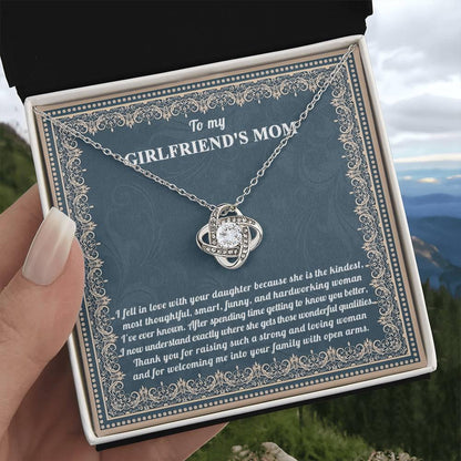 To My Girlfriend's Mother Thank You for Raising a Wonderful Woman Love Knot Pendant Necklace - Mallard Moon Gift Shop