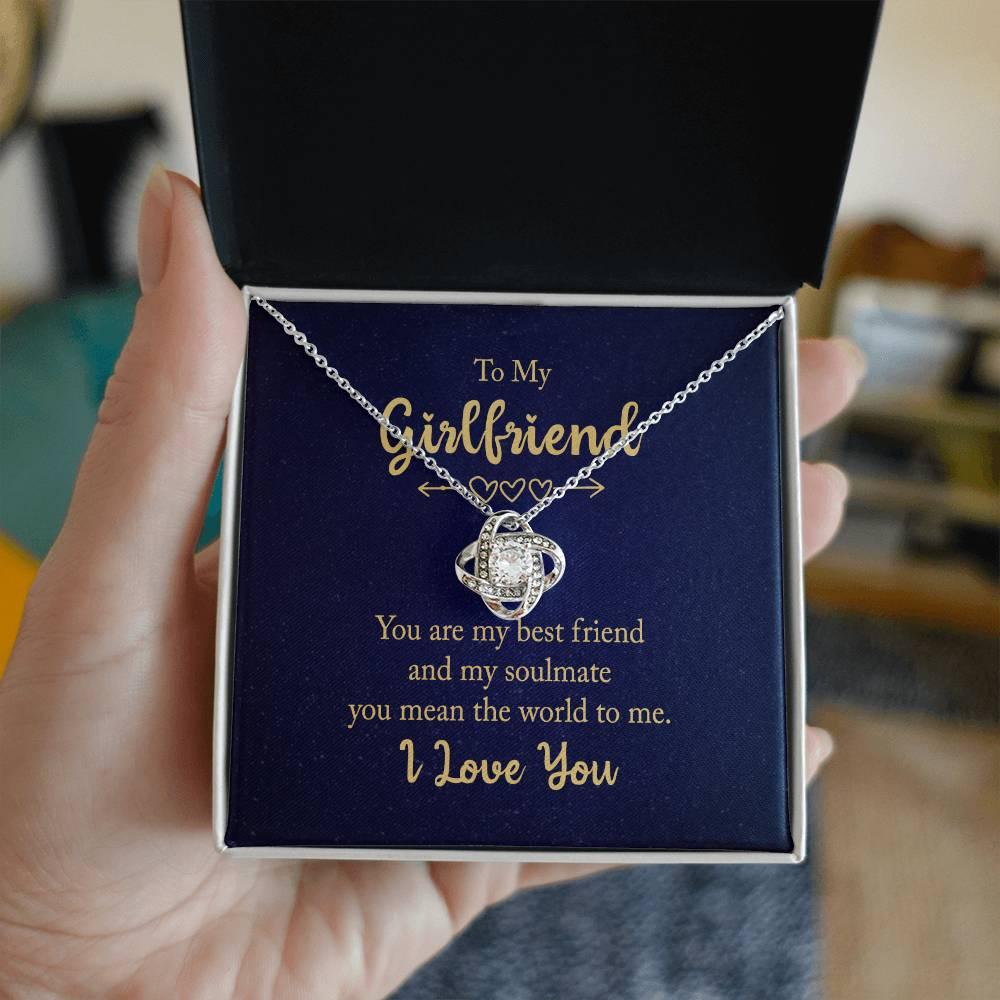 To my Girlfriend You are my Best Friend Valentine Love Knot Necklace - Mallard Moon Gift Shop