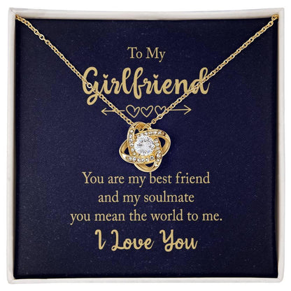 To my Girlfriend You are my Best Friend Valentine Love Knot Necklace - Mallard Moon Gift Shop