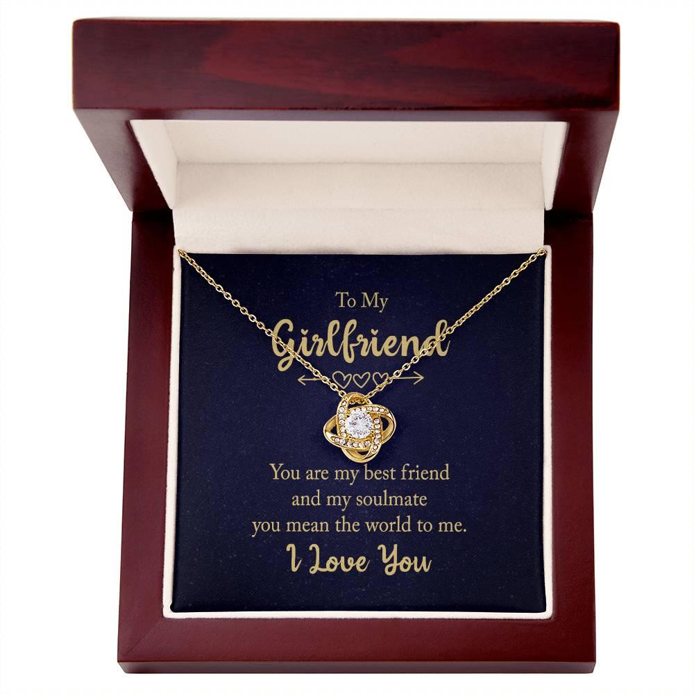 To my Girlfriend You are my Best Friend Valentine Love Knot Necklace - Mallard Moon Gift Shop