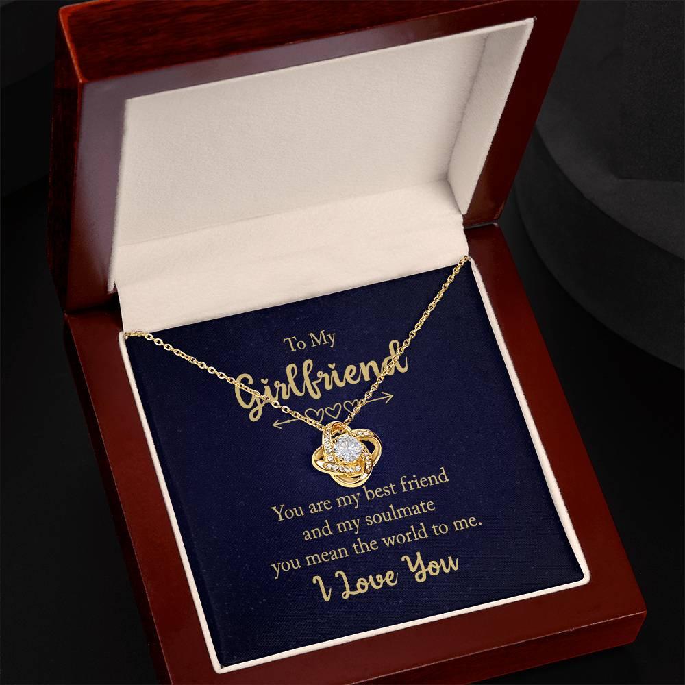 To my Girlfriend You are my Best Friend Valentine Love Knot Necklace - Mallard Moon Gift Shop