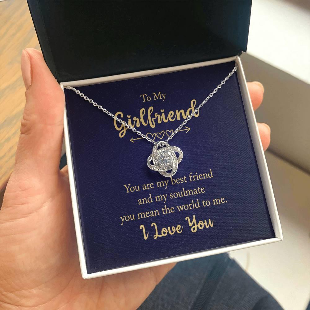 To my Girlfriend You are my Best Friend Valentine Love Knot Necklace - Mallard Moon Gift Shop