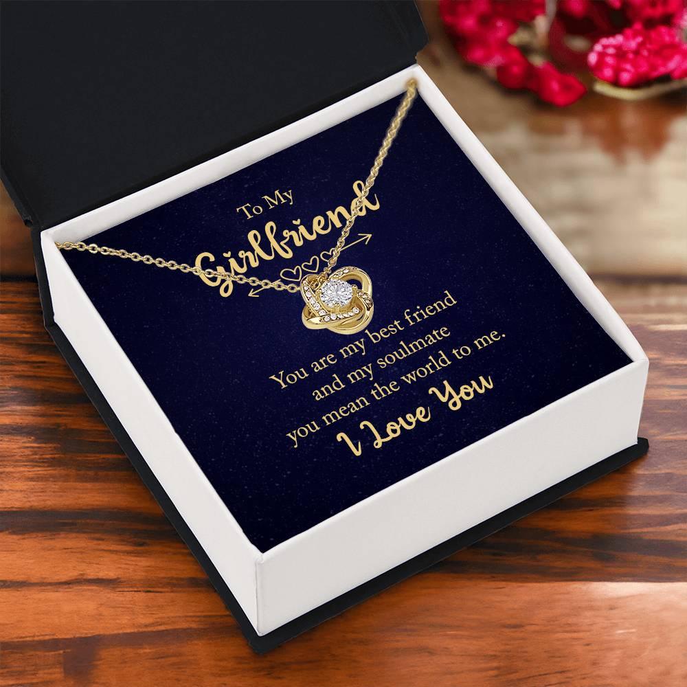 To my Girlfriend You are my Best Friend Valentine Love Knot Necklace - Mallard Moon Gift Shop