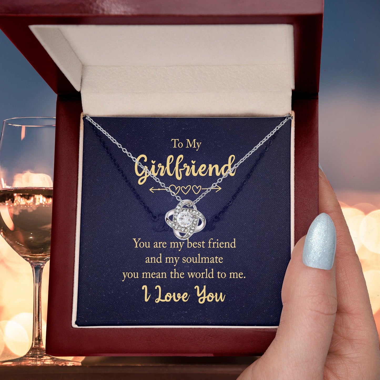 To my Girlfriend You are my Best Friend Valentine Love Knot Necklace - Mallard Moon Gift Shop