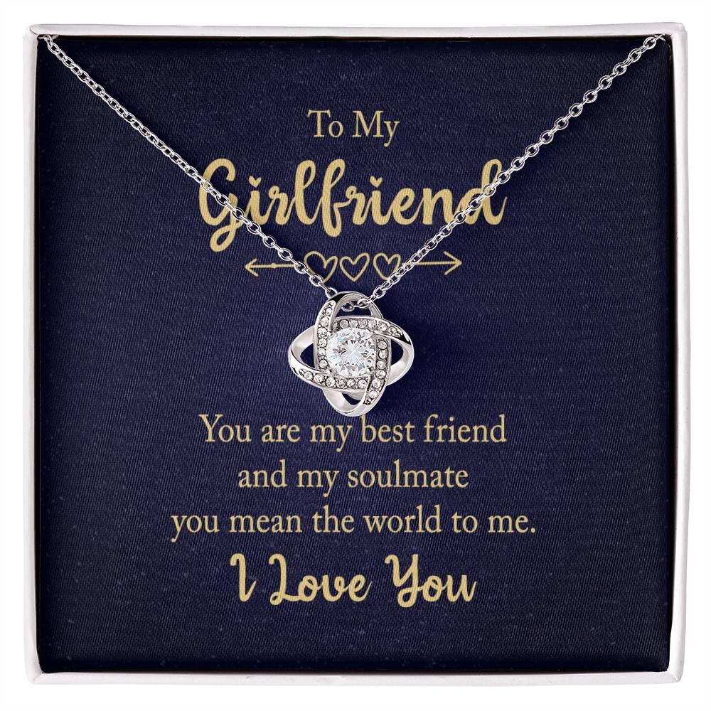 To my Girlfriend You are my Best Friend Valentine Love Knot Necklace - Mallard Moon Gift Shop