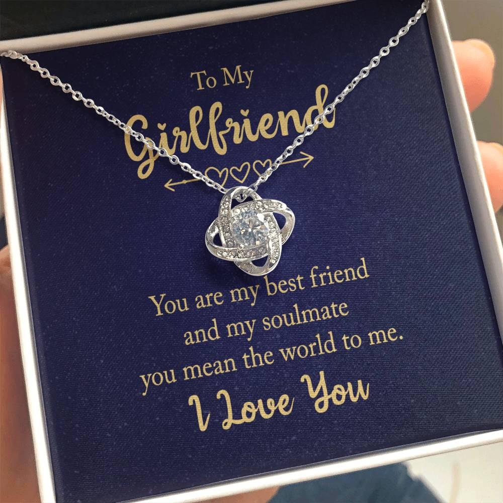 To my Girlfriend You are my Best Friend Valentine Love Knot Necklace - Mallard Moon Gift Shop