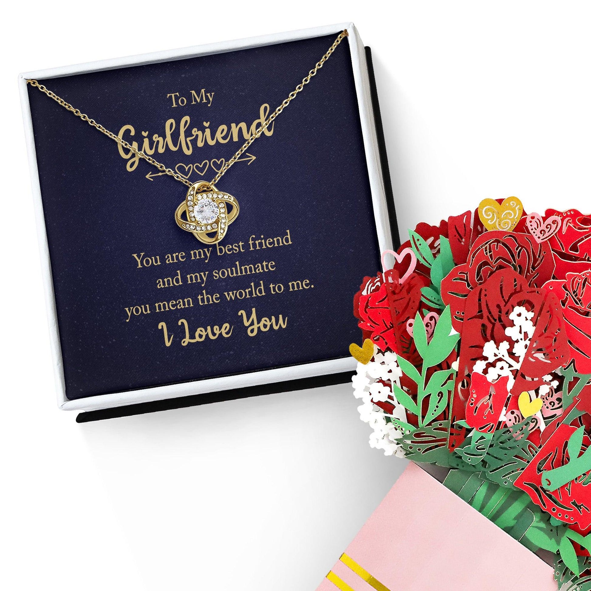 To my Girlfriend You are my Best Friend Valentine Love Knot Necklace - Mallard Moon Gift Shop