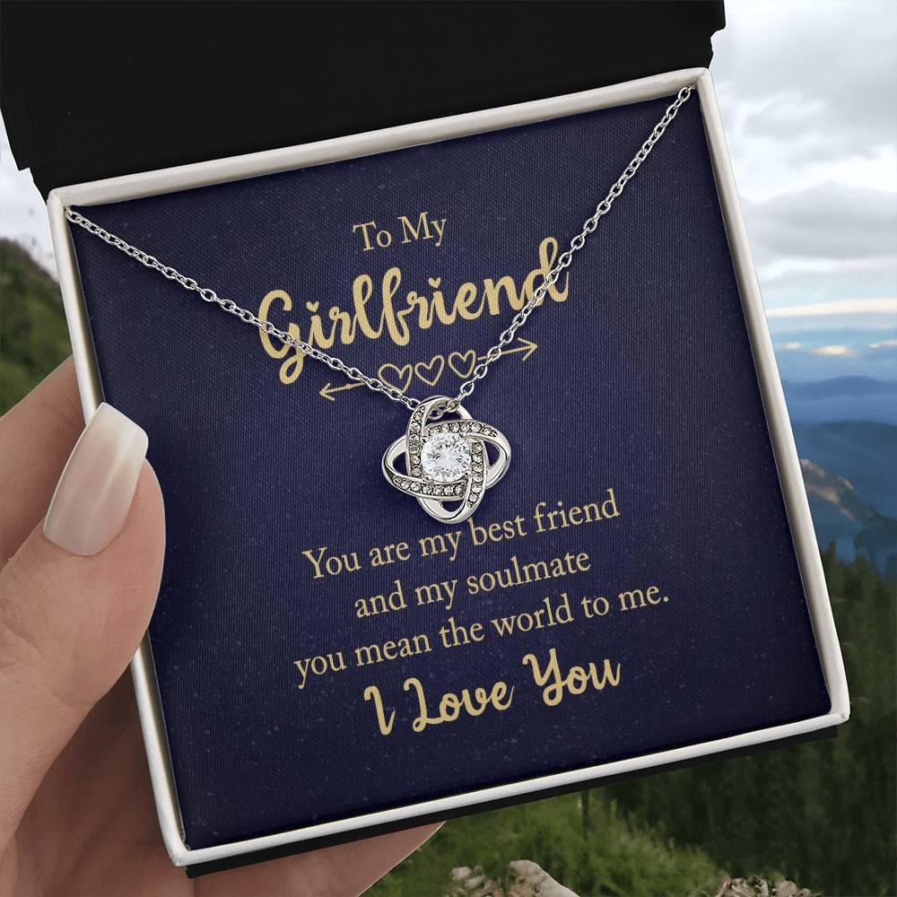 To my Girlfriend You are my Best Friend Valentine Love Knot Necklace - Mallard Moon Gift Shop