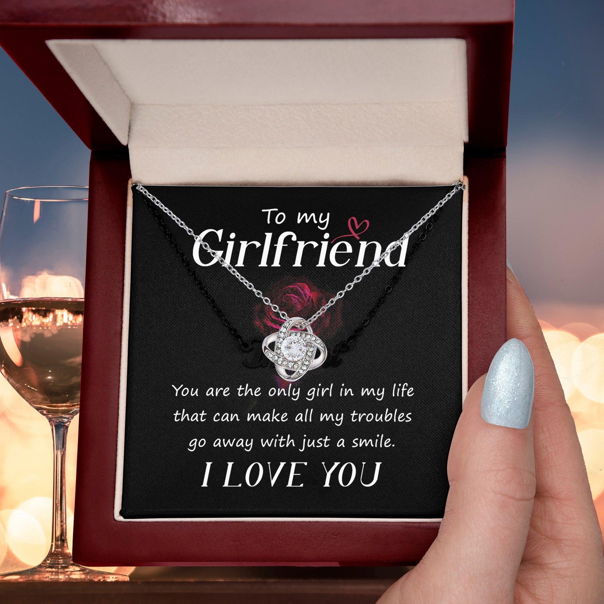 To my Girlfriend You Are the Only Girl Valentine Love Knot Necklace - Mallard Moon Gift Shop