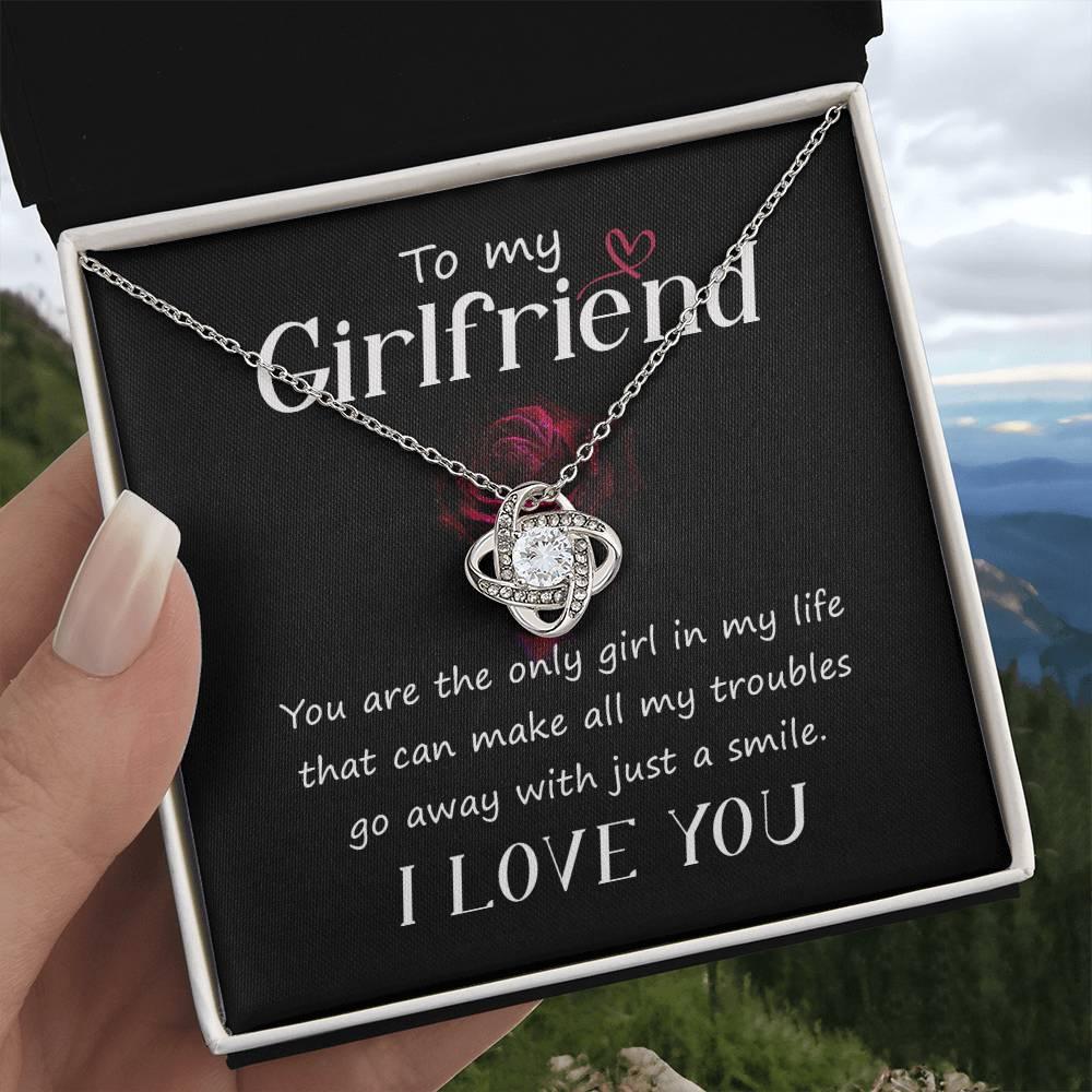 To my Girlfriend You Are the Only Girl Valentine Love Knot Necklace - Mallard Moon Gift Shop