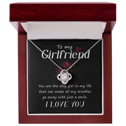 To my Girlfriend You Are the Only Girl Valentine Love Knot Necklace - Mallard Moon Gift Shop