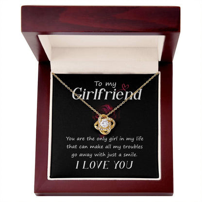 To my Girlfriend You Are the Only Girl Valentine Love Knot Necklace - Mallard Moon Gift Shop