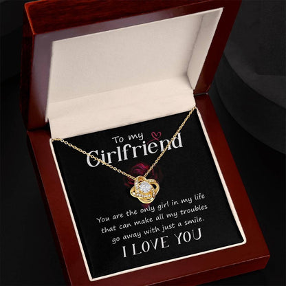 To my Girlfriend You Are the Only Girl Valentine Love Knot Necklace - Mallard Moon Gift Shop