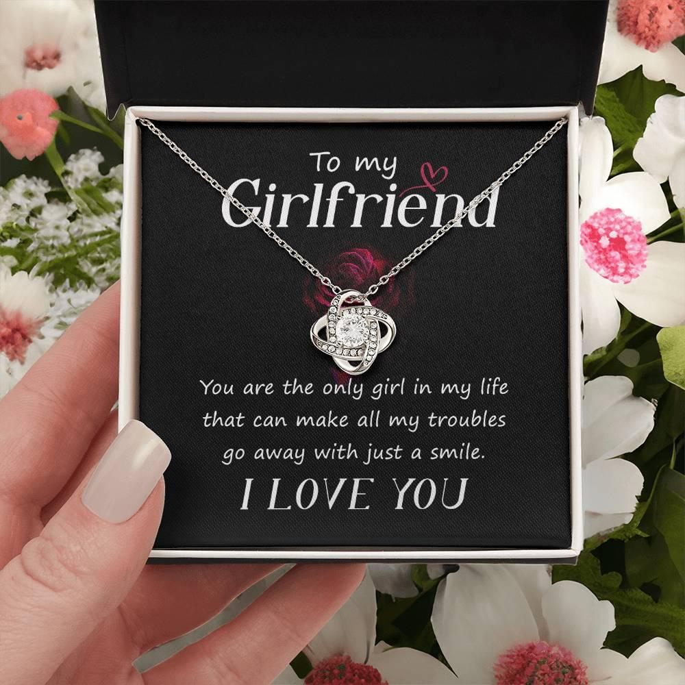 To my Girlfriend You Are the Only Girl Valentine Love Knot Necklace - Mallard Moon Gift Shop