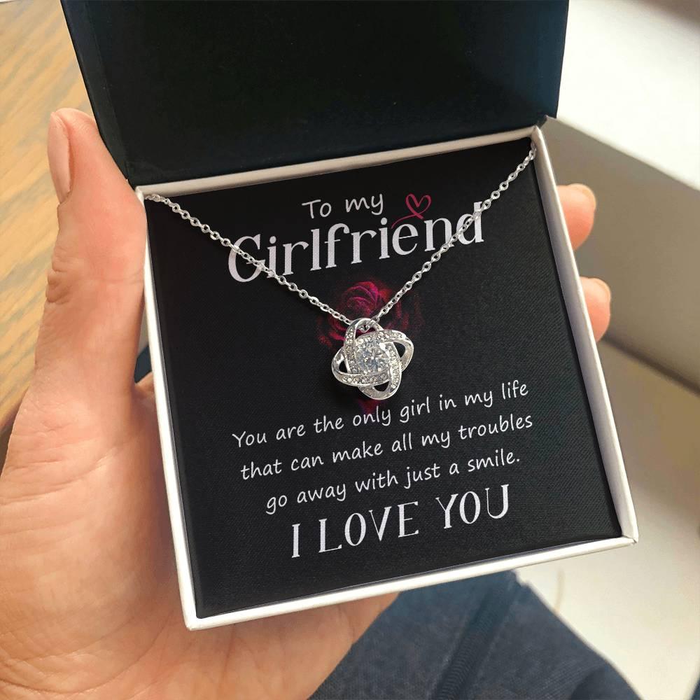 To my Girlfriend You Are the Only Girl Valentine Love Knot Necklace - Mallard Moon Gift Shop