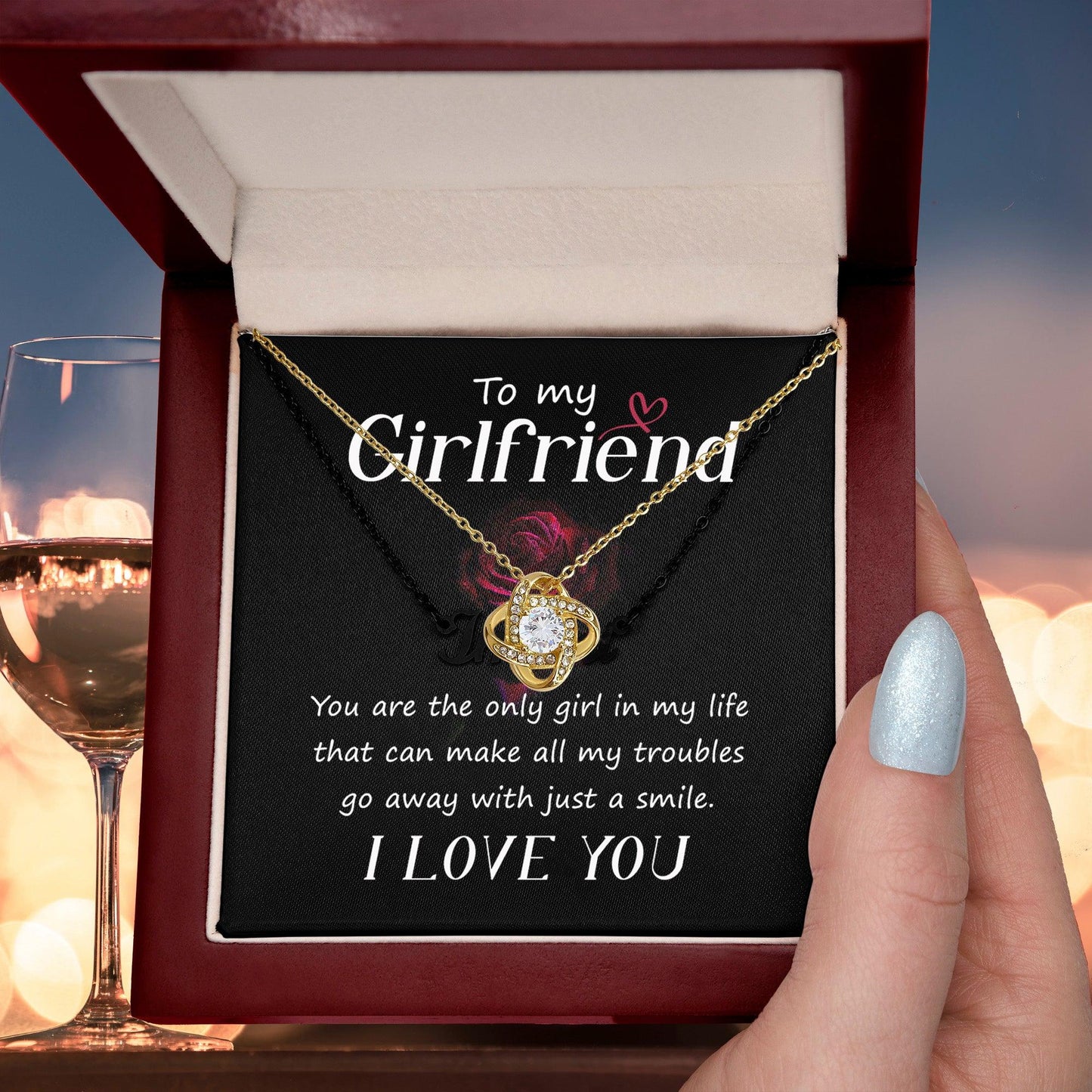 To my Girlfriend You Are the Only Girl Valentine Love Knot Necklace - Mallard Moon Gift Shop