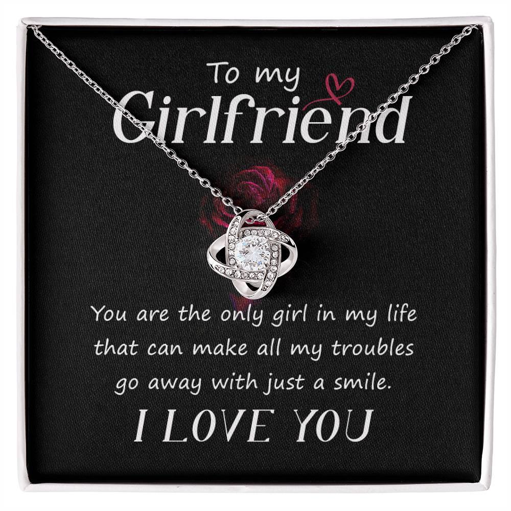 To my Girlfriend You Are the Only Girl Valentine Love Knot Necklace - Mallard Moon Gift Shop