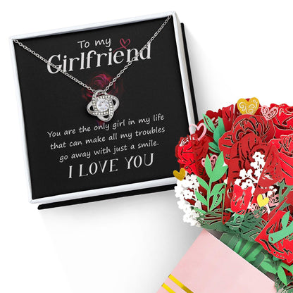 To my Girlfriend You Are the Only Girl Valentine Love Knot Necklace - Mallard Moon Gift Shop