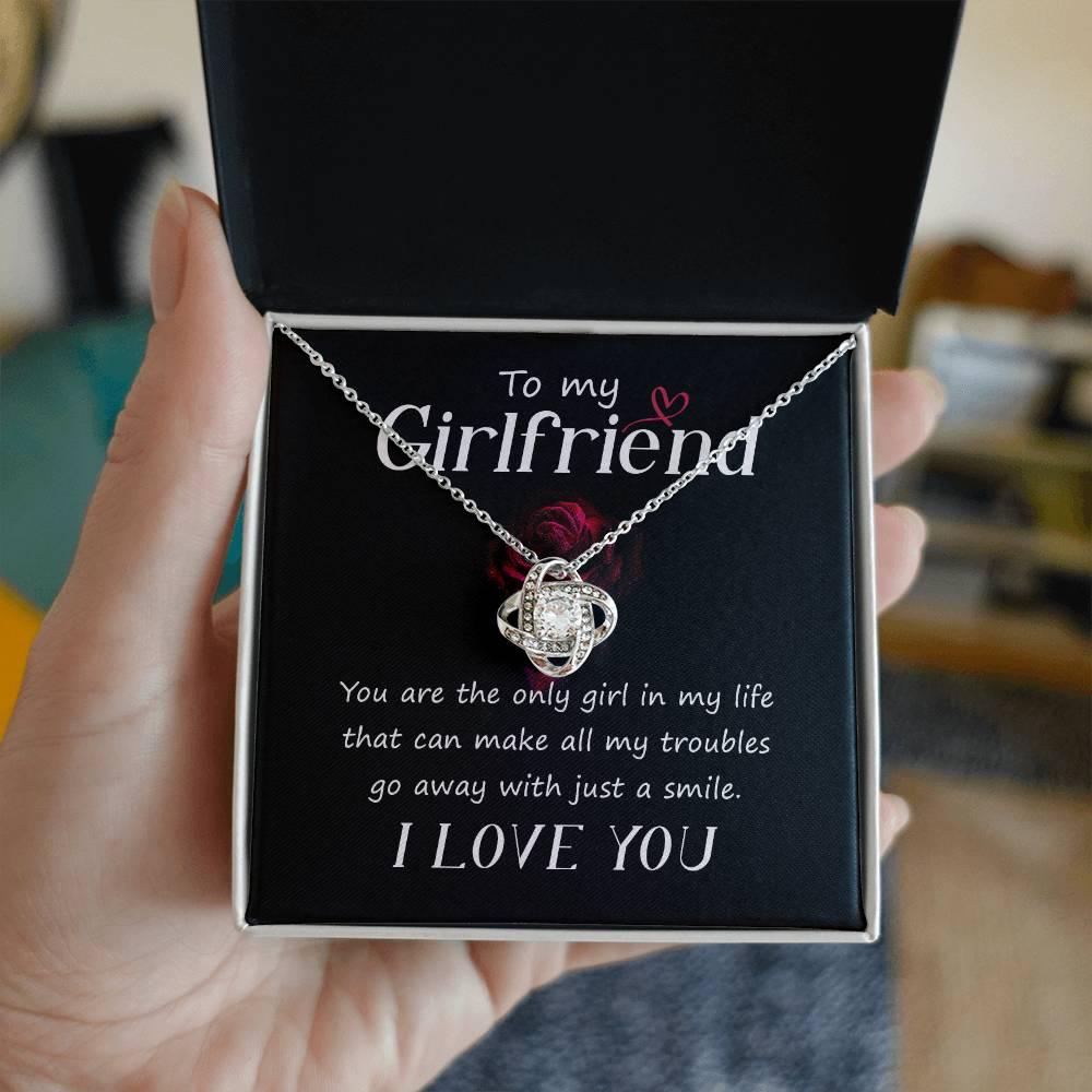 To my Girlfriend You Are the Only Girl Valentine Love Knot Necklace - Mallard Moon Gift Shop