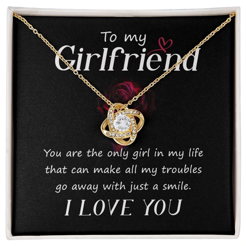 To my Girlfriend You Are the Only Girl Valentine Love Knot Necklace - Mallard Moon Gift Shop