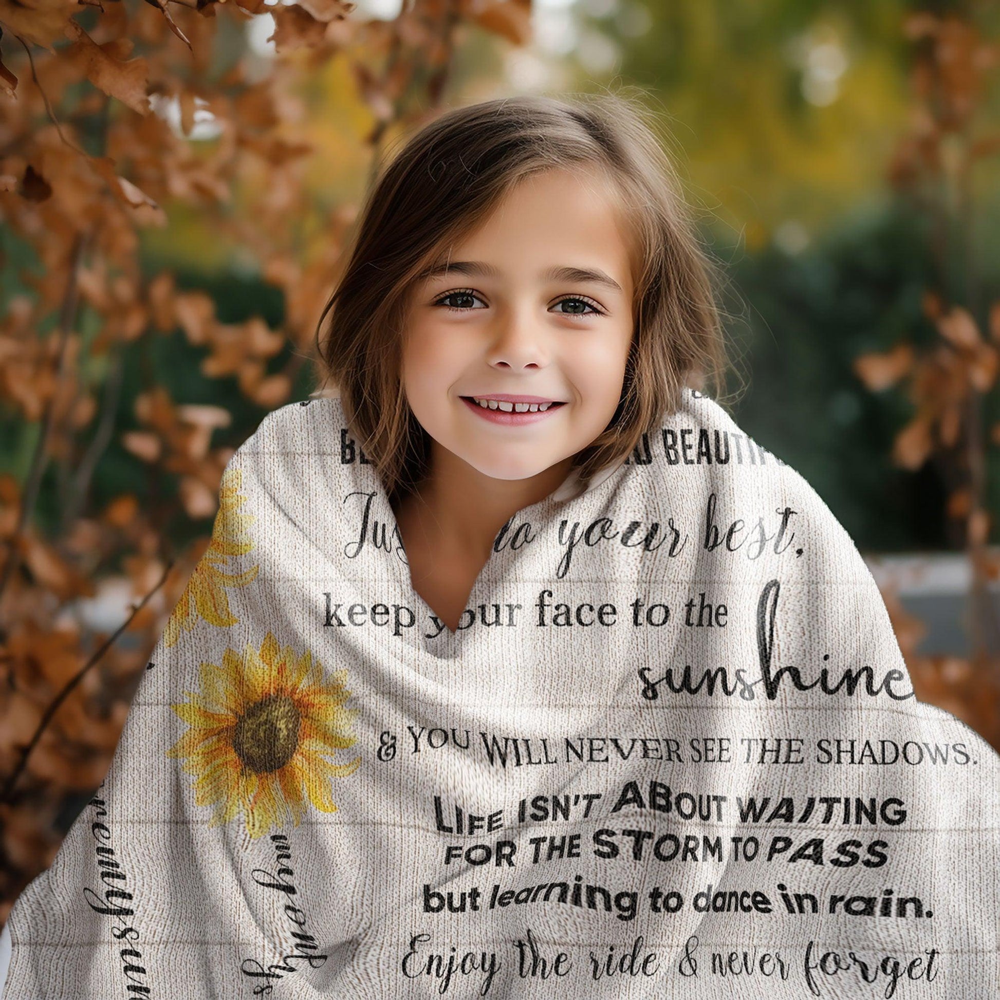 To My Granddaughter Life Is Learning to Dance in the Rain Personalized Heirloom Woven Blanket - Mallard Moon Gift Shop