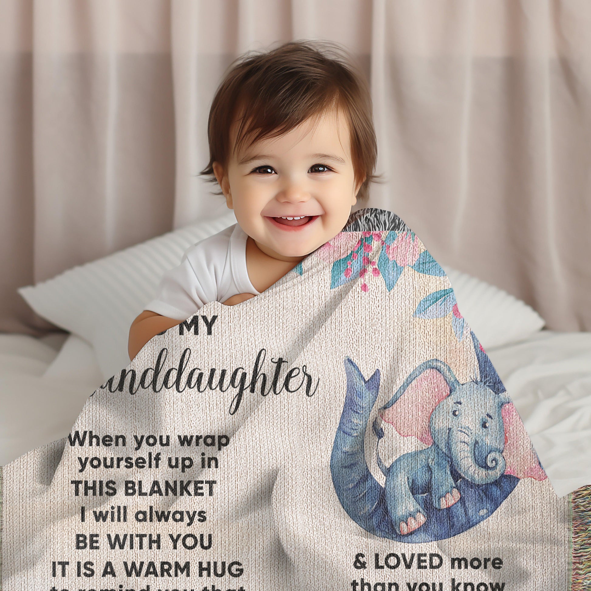 To My Granddaughter You are Braver than you Believe and Loved More Than You Know Heirloom Woven Blanket - Mallard Moon Gift Shop