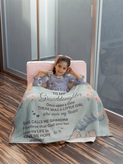 To My Granddaughter, You bring me Hope and Joy Heirloom Woven Blanket - Mallard Moon Gift Shop