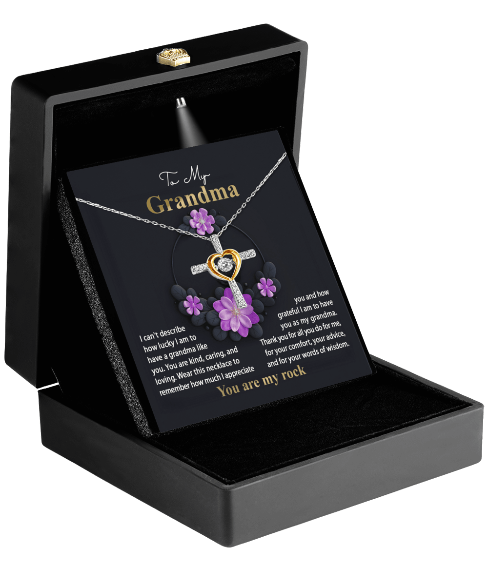 To My Grandma I am Lucky to Have You Cross Pendant Necklace - Mallard Moon Gift Shop