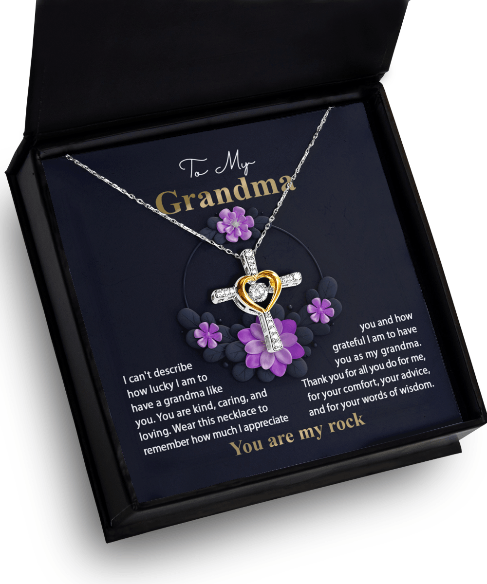 To My Grandma I am Lucky to Have You Cross Pendant Necklace - Mallard Moon Gift Shop