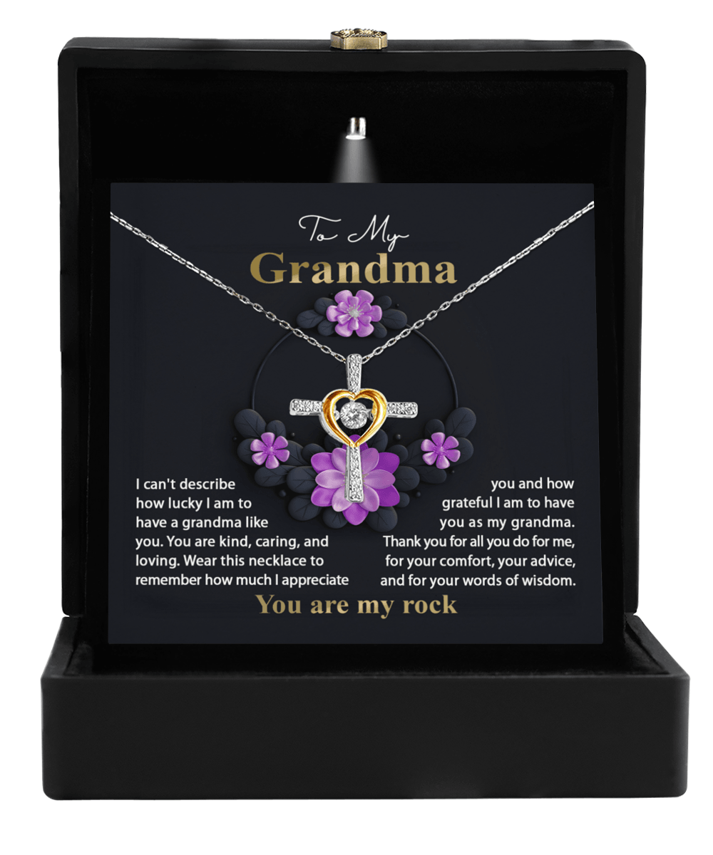 To My Grandma I am Lucky to Have You Cross Pendant Necklace - Mallard Moon Gift Shop