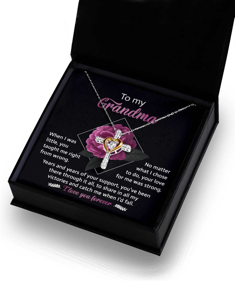 To My Grandma Your Love for Me is Strong Cross Pendant Necklace - Mallard Moon Gift Shop