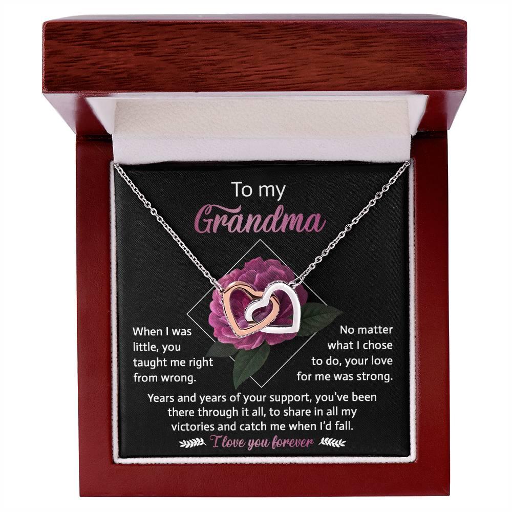 To My Grandma Your Love for Me is Strong Cross Pendant Necklace - Mallard Moon Gift Shop