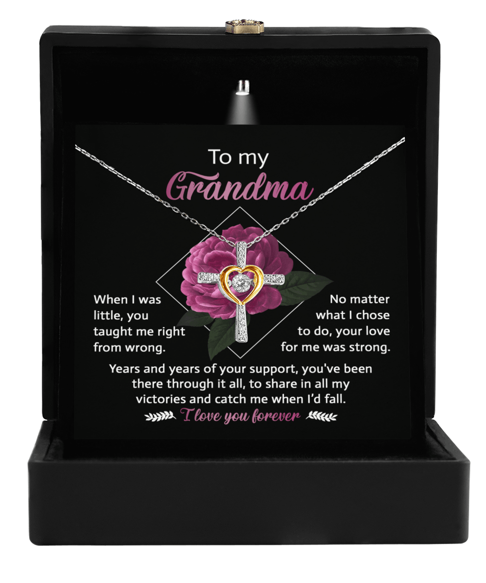 To My Grandma Your Love for Me is Strong Cross Pendant Necklace - Mallard Moon Gift Shop