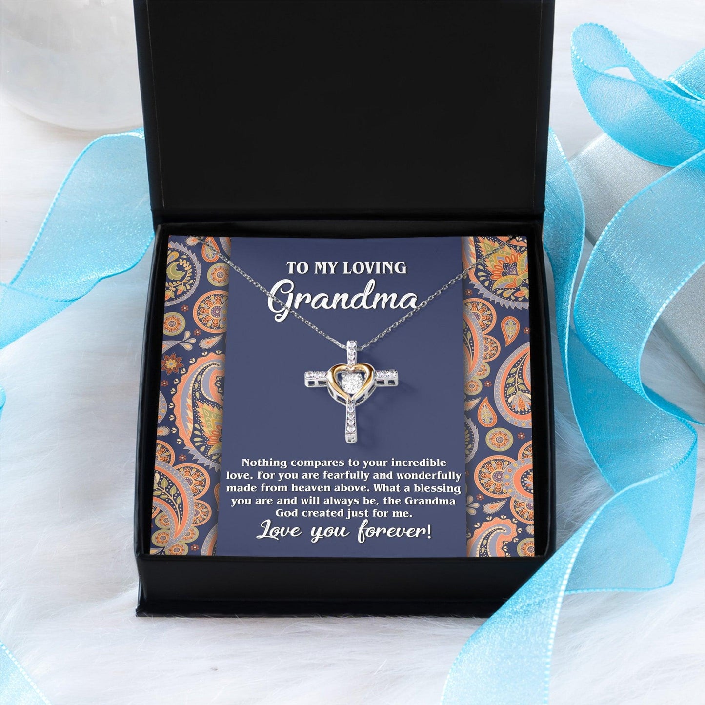 To My Loving Grandma You are a Blessing Cross Pendant Necklace - Mallard Moon Gift Shop