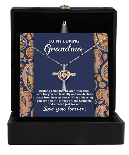 To My Loving Grandma You are a Blessing Cross Pendant Necklace - Mallard Moon Gift Shop