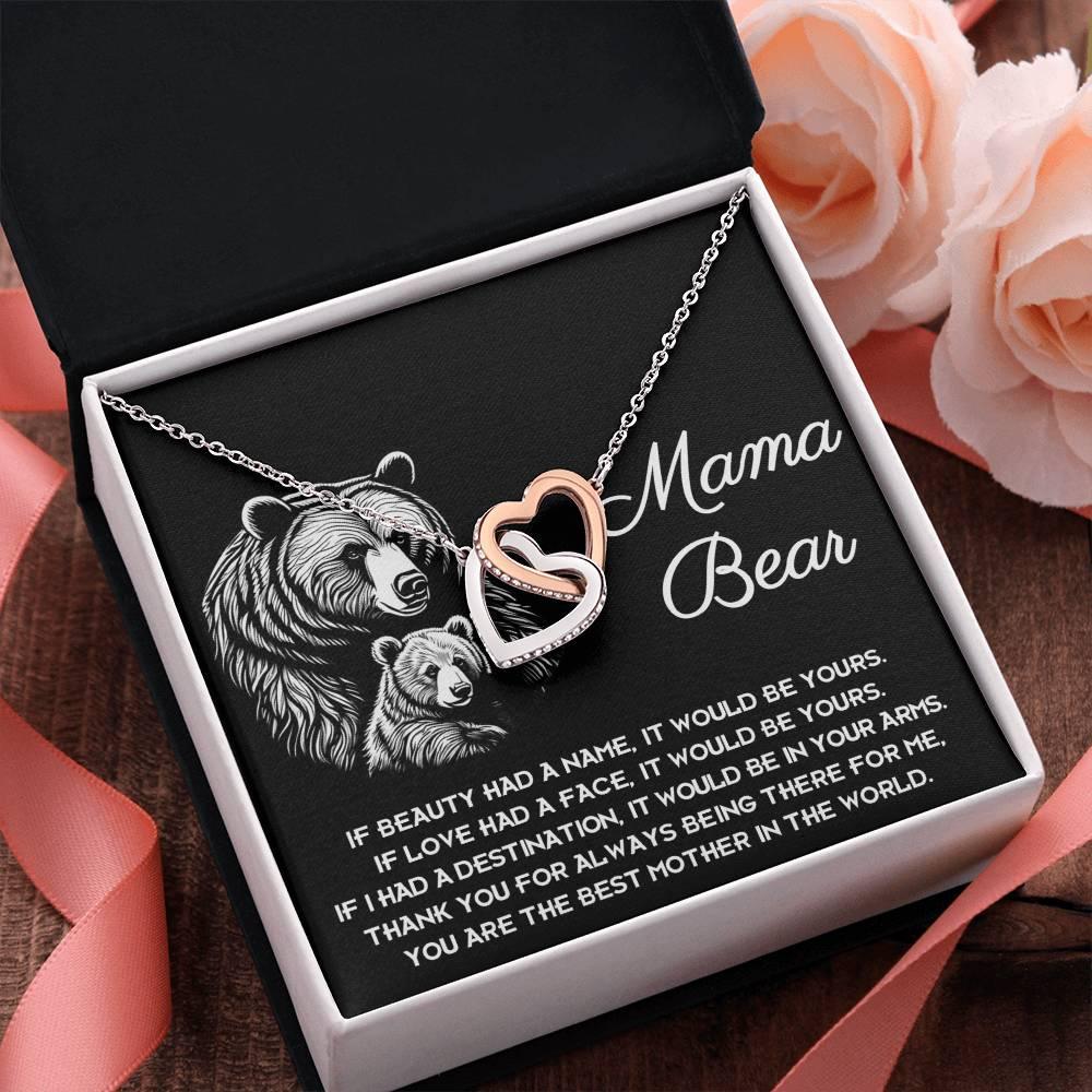 To My Mama Bear My Destination is In Your Arms Interlocking Hearts Necklace - Mallard Moon Gift Shop