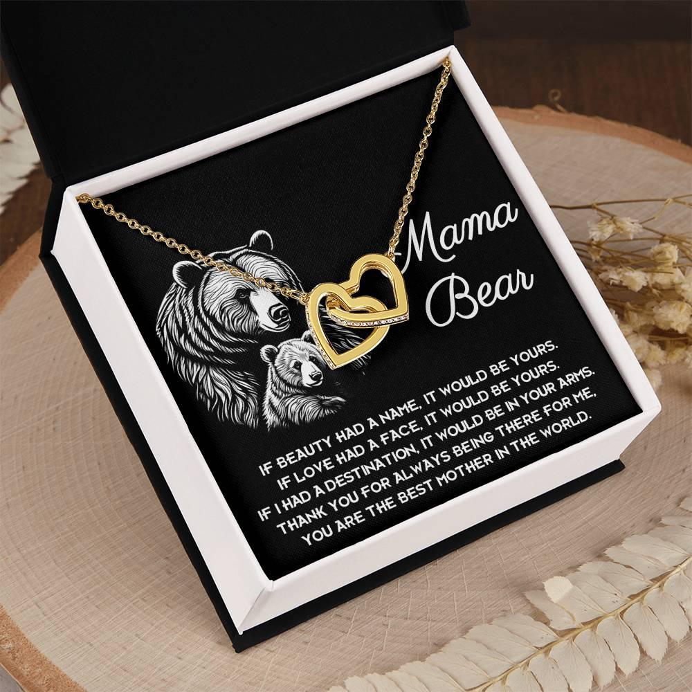 To My Mama Bear My Destination is In Your Arms Interlocking Hearts Necklace - Mallard Moon Gift Shop