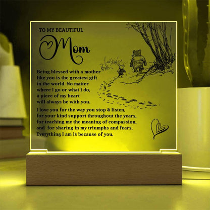 To My Mom - Everything I Am Is Because of You - Acrylic Plaque - Mallard Moon Gift Shop