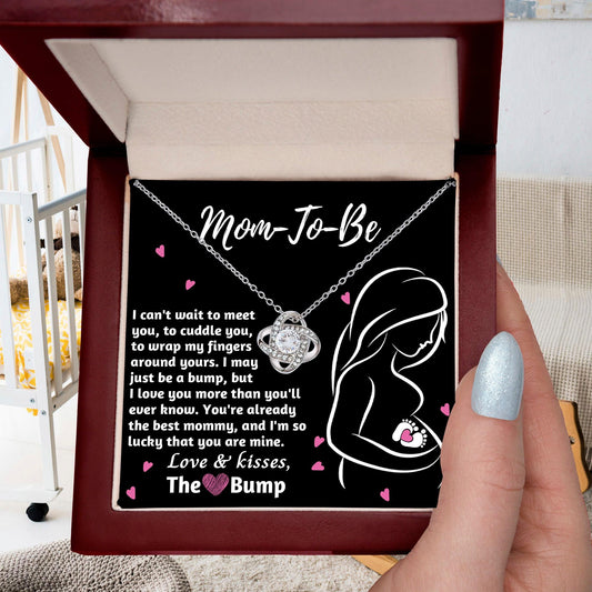 To My Mom to Be I Can't Wait to Meet You - Love Knot Necklace - Mallard Moon Gift Shop