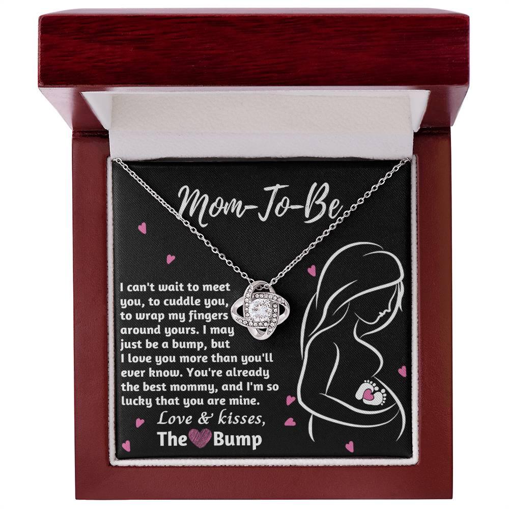 To My Mom to Be I Can't Wait to Meet You - Love Knot Necklace - Mallard Moon Gift Shop