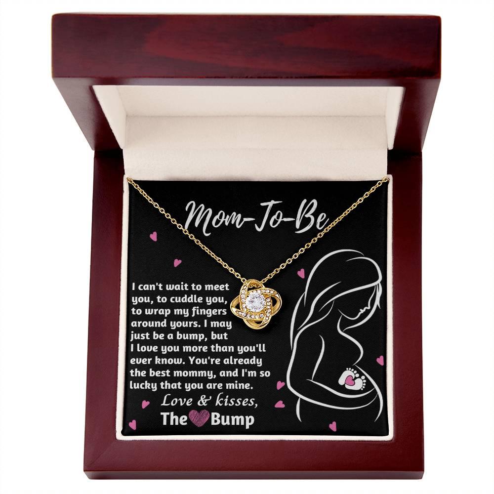 To My Mom to Be I Can't Wait to Meet You - Love Knot Necklace - Mallard Moon Gift Shop