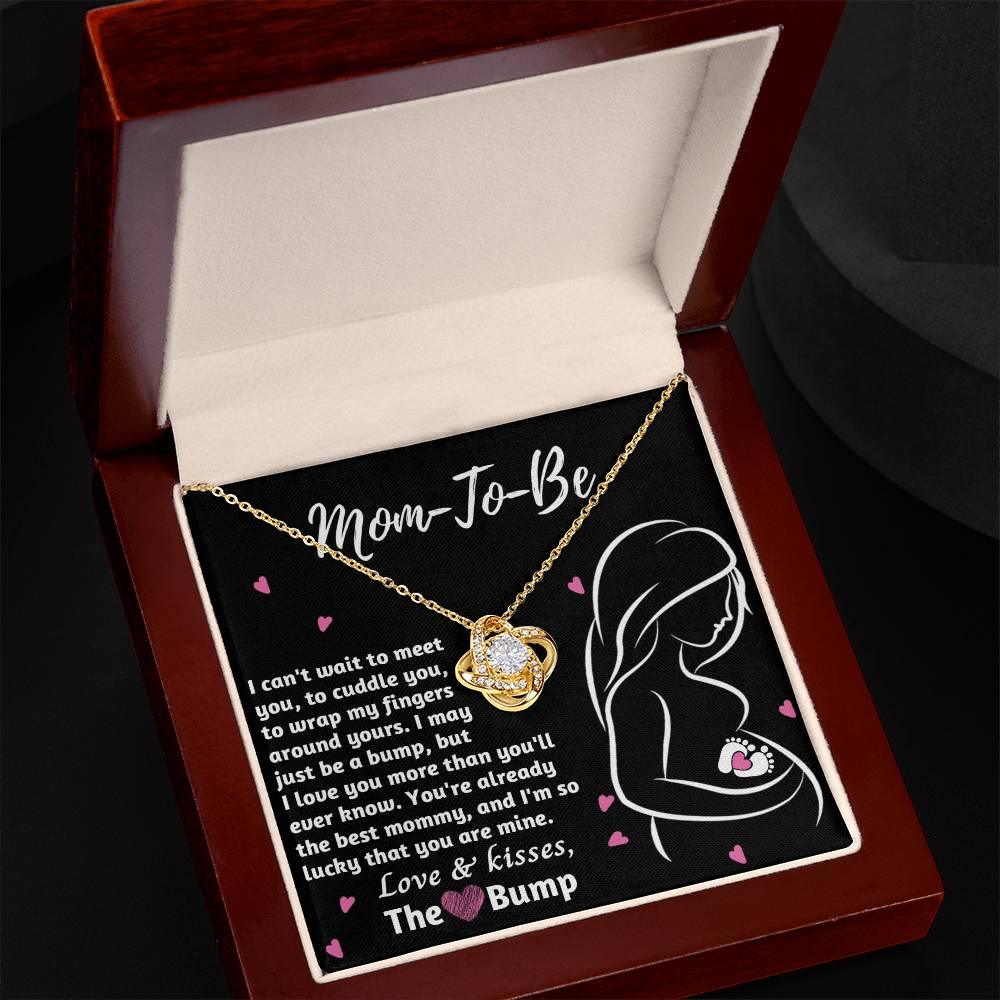 To My Mom to Be I Can't Wait to Meet You - Love Knot Necklace - Mallard Moon Gift Shop