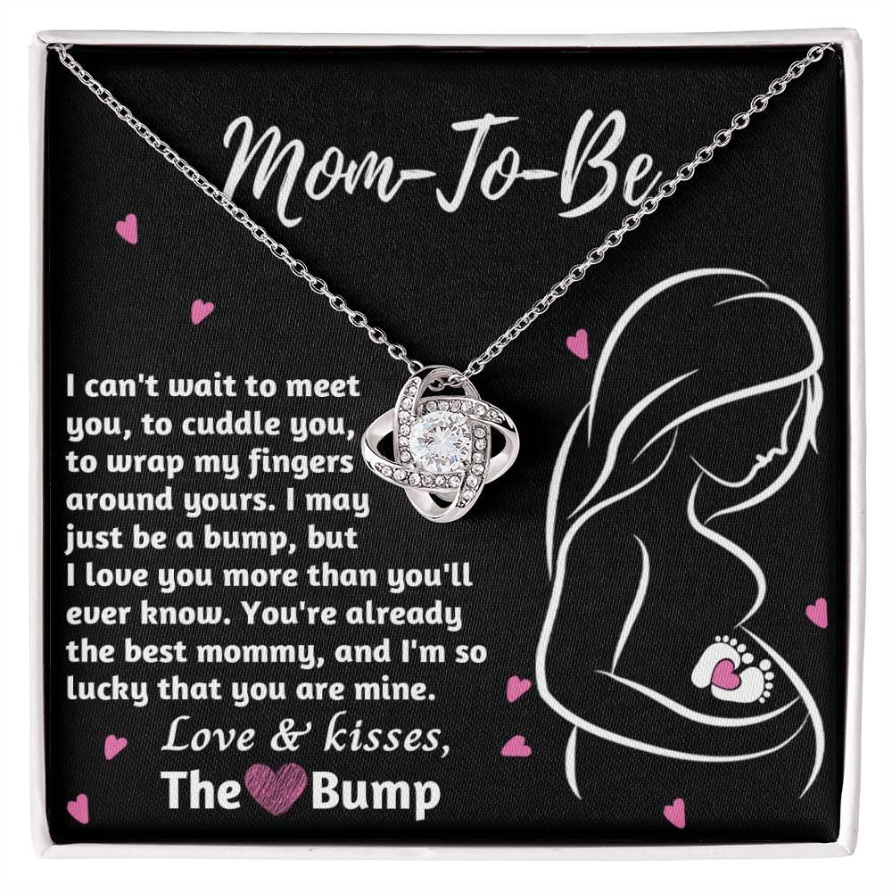 To My Mom to Be I Can't Wait to Meet You - Love Knot Necklace - Mallard Moon Gift Shop