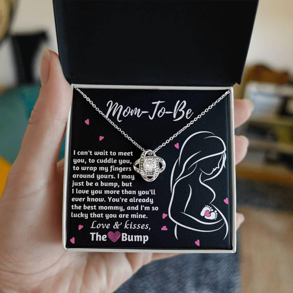 To My Mom to Be I Can't Wait to Meet You - Love Knot Necklace - Mallard Moon Gift Shop