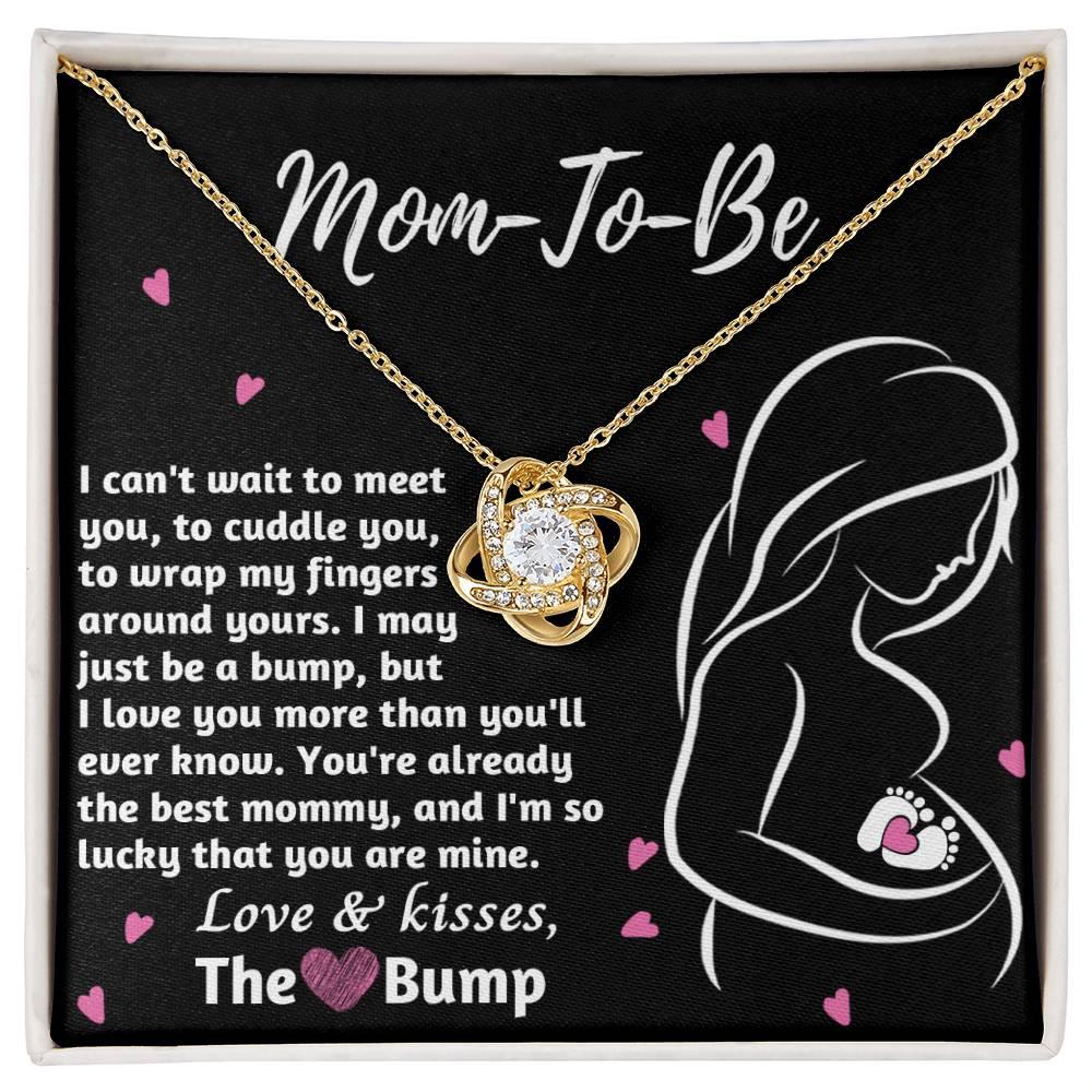 To My Mom to Be I Can't Wait to Meet You - Love Knot Necklace - Mallard Moon Gift Shop